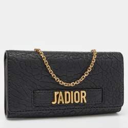 Pre Owned Dior Black Leather J'Adior Croisiere Wallet on Chain