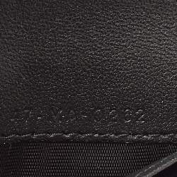 Pre Owned Dior Black Cannage Leather Caro Zip Compact Wallet