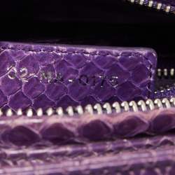 Pre Owned Dior Purple Python Medium Lady Dior Tote