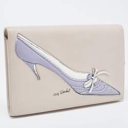 Pre Owned Dior Beige Leather Andy Warhol Clutch