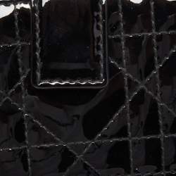 Pre Owned Dior Black Cannage Patent Leather Lady Dior 5 Gusset Card Holder