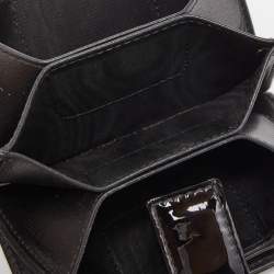 Pre Owned Dior Black Cannage Patent Leather Lady Dior 5 Gusset Card Holder