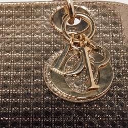 Dior Ombre Gold Micro Cannage Patent Leather Medium Lady Dior Tote