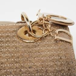 Dior Ombre Gold Micro Cannage Patent Leather Medium Lady Dior Tote