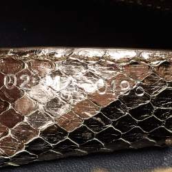 Pre Owned Dior Pale Gold Python Medium Lady Dior Tote