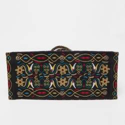 Pre Owned Dior Multicolor Embroidered Canvas Large Book Tote
