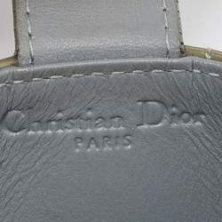 Dior Grey Cannage Patent Leather Lady Dior 5 Gusset Card Holder