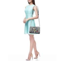 مملوكة مسبقًا Dior Black Leather Medium Patch Diorama Shoulder Bag