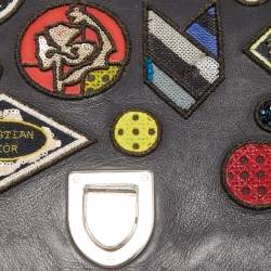 مملوكة مسبقًا Dior Black Leather Medium Patch Diorama Shoulder Bag