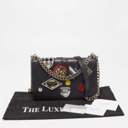 مملوكة مسبقًا Dior Black Leather Medium Patch Diorama Shoulder Bag