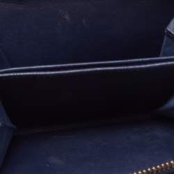 Dior Navy Blue Leather Dior D Fence Zip Wallet