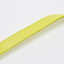 Pre Owned Dior Neon Yellow Leather Mini Diorever Top Handle Bag