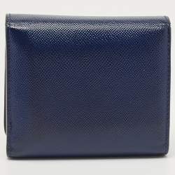 Dior Blue Patent Leather Mania Trifold Wallet