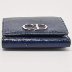 Dior Blue Patent Leather Mania Trifold Wallet