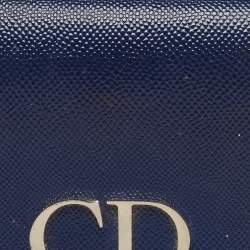 Dior Blue Patent Leather Mania Trifold Wallet