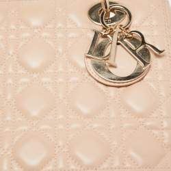 Pre Owned Dior Beige Leather Medium Lady Dior Tote