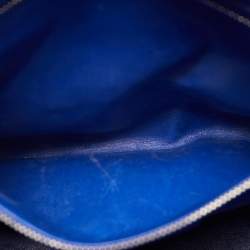Pre Owned Dior Blue Cannage Embossed Leather Large Lady Dior Tote