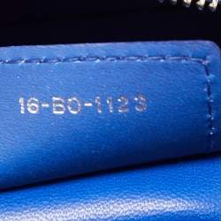 Pre Owned Dior Blue Cannage Embossed Leather Large Lady Dior Tote