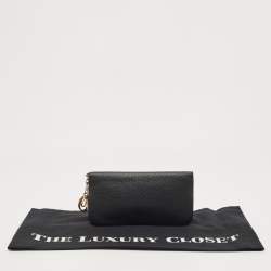 Pre Owned Dior Black/Pink Leather Diorissimo Voyageur  Zip Around Wallet