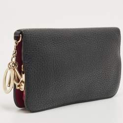 Pre Owned Dior Black/Pink Leather Diorissimo Voyageur  Zip Around Wallet