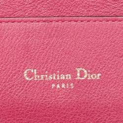 Pre Owned Dior Black/Pink Leather Diorissimo Voyageur  Zip Around Wallet