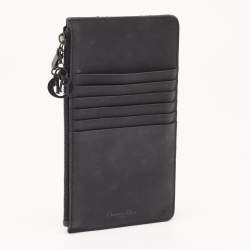Dior Black Matte Cannage Leather Zip Pouch
