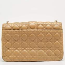 Pre Owned Dior Beige Cannage Leather Large Miss Dior Shoulder Bag