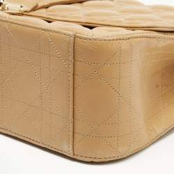 Pre Owned Dior Beige Cannage Leather Large Miss Dior Shoulder Bag