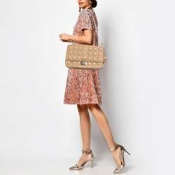 Pre Owned Dior Beige Cannage Leather Large Miss Dior Shoulder Bag