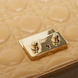 Pre Owned Dior Beige Cannage Leather Large Miss Dior Shoulder Bag