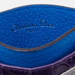 Pre Owned Dior Multicolor Mixed Exotic and Leather Lady Dior Card Holder