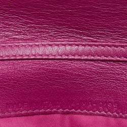 Pre Owned Dior Black/Pink Leather Diorissimo Rencontre Chain Wallet