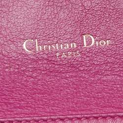Pre Owned Dior Black/Pink Leather Diorissimo Rencontre Chain Wallet