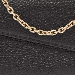 Pre Owned Dior Black/Pink Leather Diorissimo Rencontre Chain Wallet