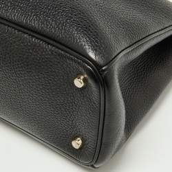 Pre Owned Dior Black Leather Large Diorissimo Shopper Tote