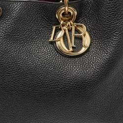 Pre Owned Dior Black Leather Large Diorissimo Shopper Tote