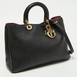 Pre Owned Dior Black Leather Large Diorissimo Shopper Tote