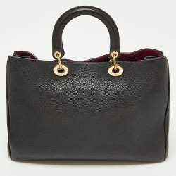 Pre Owned Dior Black Leather Large Diorissimo Shopper Tote