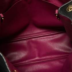 Pre Owned Dior Black Leather Large Diorissimo Shopper Tote