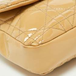 Pre Owned Dior Beige Cannage Patent Leather Miss Dior Promenade Chain Pouch