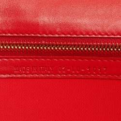 Dior Red Woven Leather Wristlet Clutch