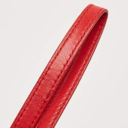 Dior Red Woven Leather Wristlet Clutch