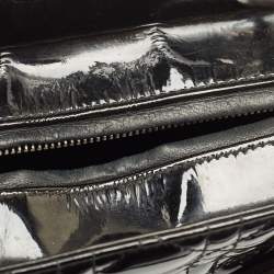 Pre Owned Dior Black Cannage Patent Leather Medium Lady Dior Tote