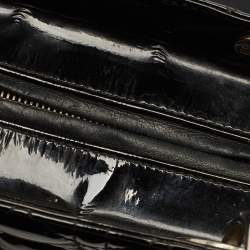 Pre Owned Dior Black Cannage Patent Leather Medium Lady Dior Tote