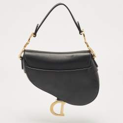 Dior Black Leather Mini Saddle Bag