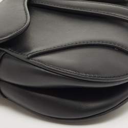 Dior Black Leather Mini Saddle Bag