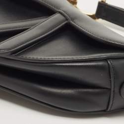 Dior Black Leather Mini Saddle Bag