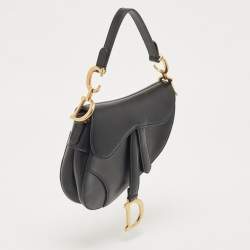 Dior Black Leather Mini Saddle Bag