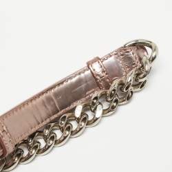 Pre Owned Dior Pink Microcannage Patent and Leather Medium Diorama Flap Shoulder Bag