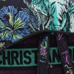 Pre Owned Dior Multicolor Floral Embroidered Canvas Saddle Bag